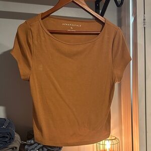 Aeropostale Women's Brown Short Sleeve Tee